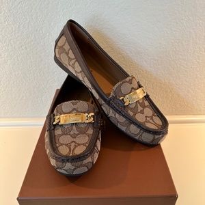 Coach Olive Signature Canvas/Leather Loafers